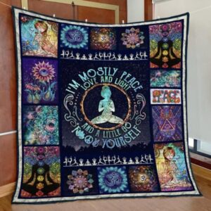 Hippie Girl Peace Quilt Blanket  Quilt